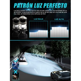 H4 9003 HB2 LED Faros con Lupa, Kit de Conversión 32000LM 300W 900% Brillante Luz Alta Y Baja 6500K Blanca Bombilla para Delanteras,Plug & Play, 2 Paquetes