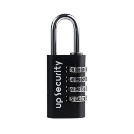 UP Security Combination Gym Locker Lock, Aluminum Alloy Body, Outdoor Use, 4-Digit Combo Locks, Candados para Locker Padlocks with Code (Black, Edge-Round)