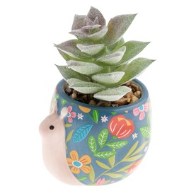 Karma, Shaped Succulent Pot, Artificial Succulents in Ceramic Pot, Faux Mini Succulent Plant, Desk Decor, Office Plants, Succulent Décor Faux Succulent Plants Potted - Snail
