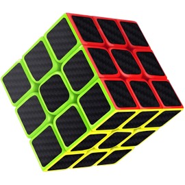 Mastery Brand Cubo de Fibra de Carbono 3x3; Agiliza tú Mente; Cubo Profesional Mágico de Competencia Speed Cube; Giro Rápido, Suave y Resistente.