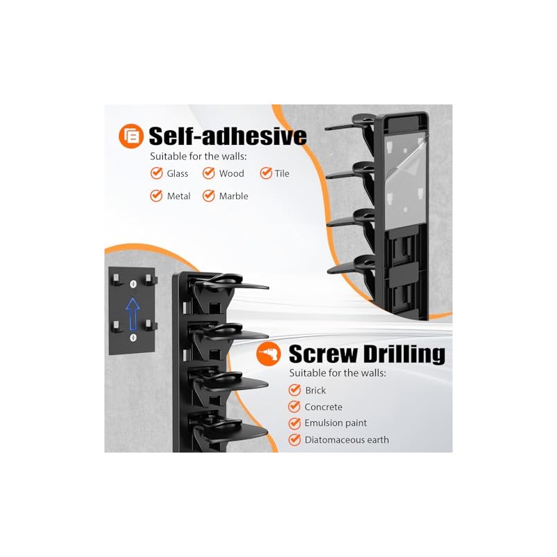 HeQe 2 Pack Fixed Adhesive Plate (Black)-Hat Organizer Accessories