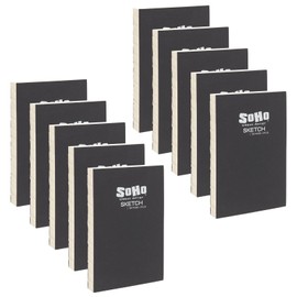 SoHo Urban Artist Open Bound Sketch Pads 10 Pack - White - 5.6x8.26 - Open Coptic Bound Sketch Pads for Drawing, Calligraphy, Any Dry Media, & More - 1200 Sheets Total