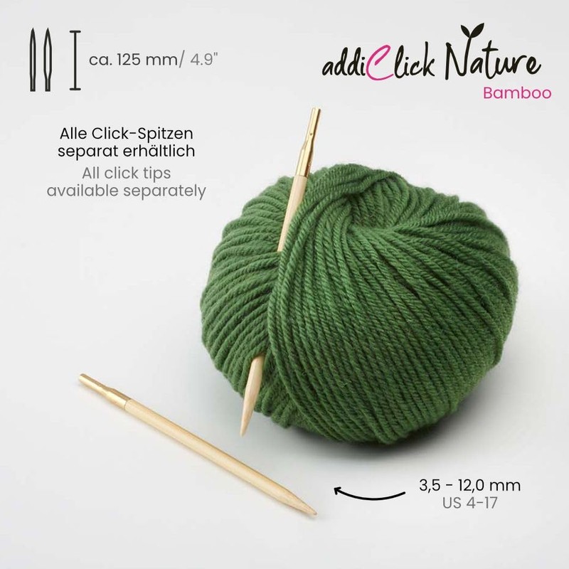 addiClick Nature Bamboo Interchangeable Knitting Needle Tips 4.00mm