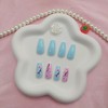 Spring Press on Nails Medium Coffin Fake Nails with Flower