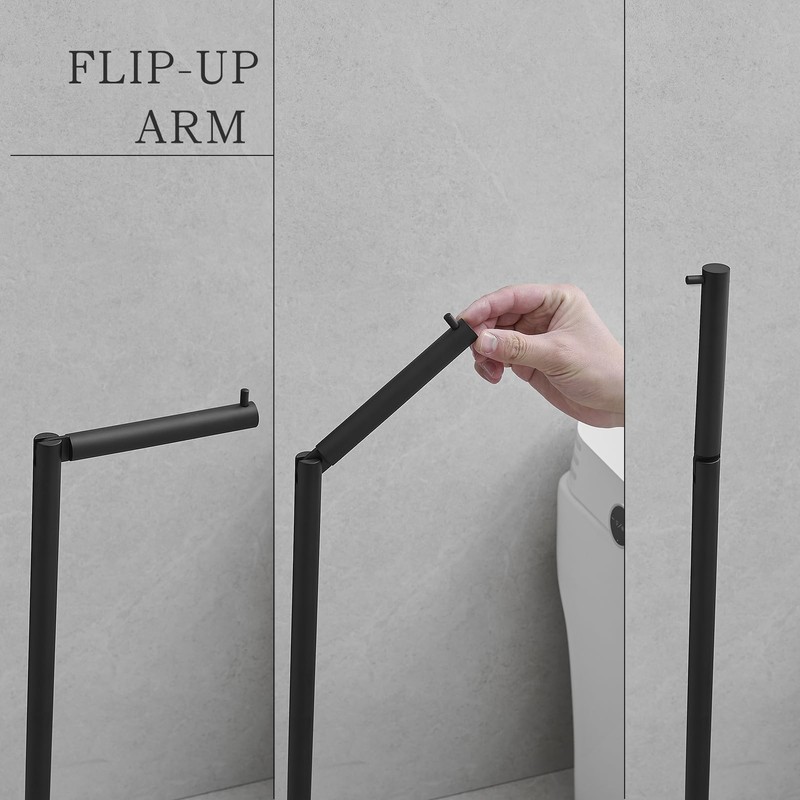 JOMANDAN 304 Stainless Steel Freestanding Toilet Paper Holder with Marble