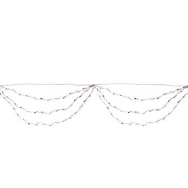 Northlight 100-Count Red and Blue 4th of July Mini Swag Light Set, 6ft White Wire