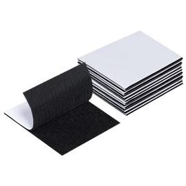 KoberrLi Couch Cushions Double Side Adhesive Sheets 5.9 in x 5.9 in Hook and Loop Tape 8 Pairs Large Black Outdoor Cushion Fasteners Pads Strips for Patches Furnitur