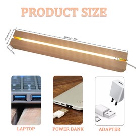 Zzunkn 2PCS 11.81 Inch Rectangle Display Pedestal, Led Lights Display Base, Wooden Lighted Base Stand for Acrylic and Plexiglass, Night LED Light Lamp Base with USB Switch (11.81 inch - Colorful)