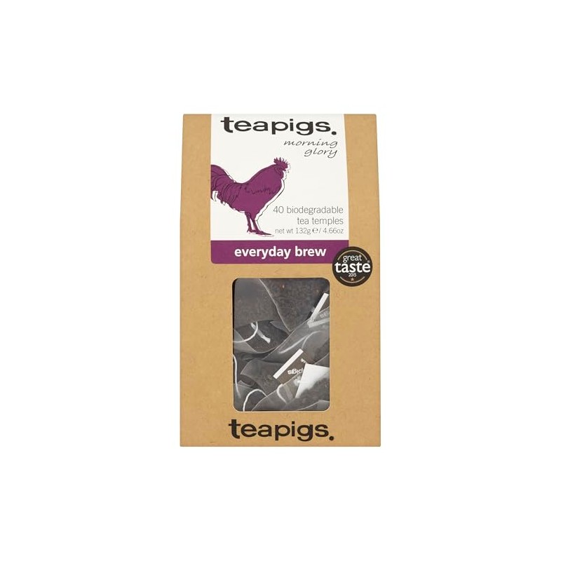 Teapigs Everyday Brew 40 Biodegradable Tea Temples, 132 g