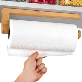 Kitchen Roll Holder without Drilling Made of FSC® Bamboo Wood - Saves Space in the Kitchen - Holds Bomb Resistant - Quick Assembly