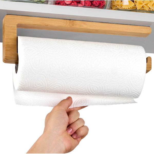 Kitchen Roll Holder without Drilling Made of FSC® Bamboo Wood