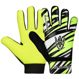 Keeperking Goalkeeper Gloves Children, Boys and Girls, Junior Football Gloves Football Player Gloves for Boys Goalkeeper Gloves Various Colours Size 4-7 (5, Yellow-Black-White)