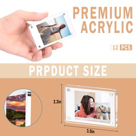 Adeptus Mechanicus Polaroid Frame,Acrylic Frame Picture Frame,High Transparency Frameless Magnet Instax Frames,12 Mini Magnetic Acrylic Frames for 2×3 inch Polaroid/Fuji/Instax Mini Film or Print Photos
