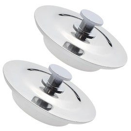 Verazquy 2PCS Universal Bath Plug Replacement – Stainless Steel Sink Plug for Kitchen Bathtub (40-45mm Hole), Drain Stopper with Rubber Ring, Easy Grip Handle