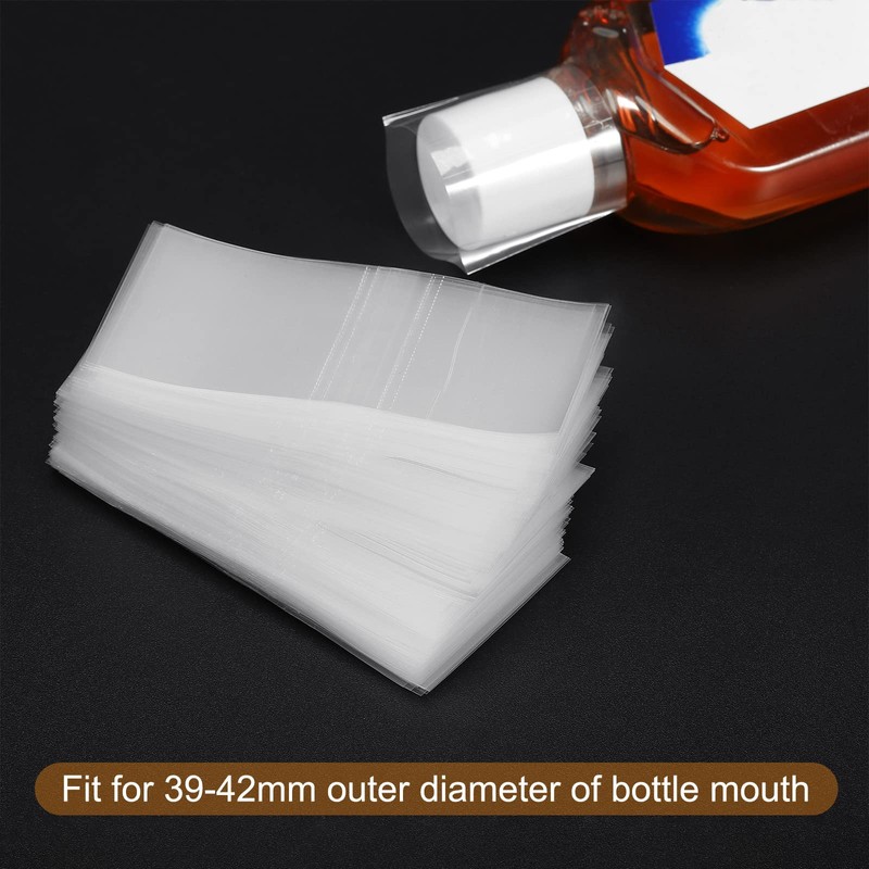 PATIKIL 250pcs 69x35mm Perforated Shrink Bands PVC Heat Shrink Wrap