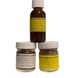 WildernessTrappers Favorite 3 Lenon Fox, Coyote & Bobcat Lures Powerful Stuff 1 oz Jars