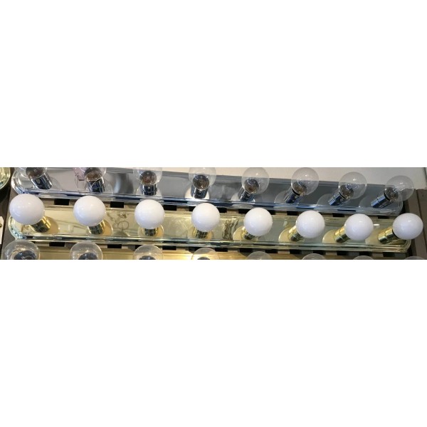 Mixed Brands NIB 8LT VANITY BAR POLISHED BRASS RACE TRACK