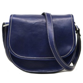 Floto Chianti Crossbody Saddle Bag Handbag Purse Shoulder Bag (Blue)