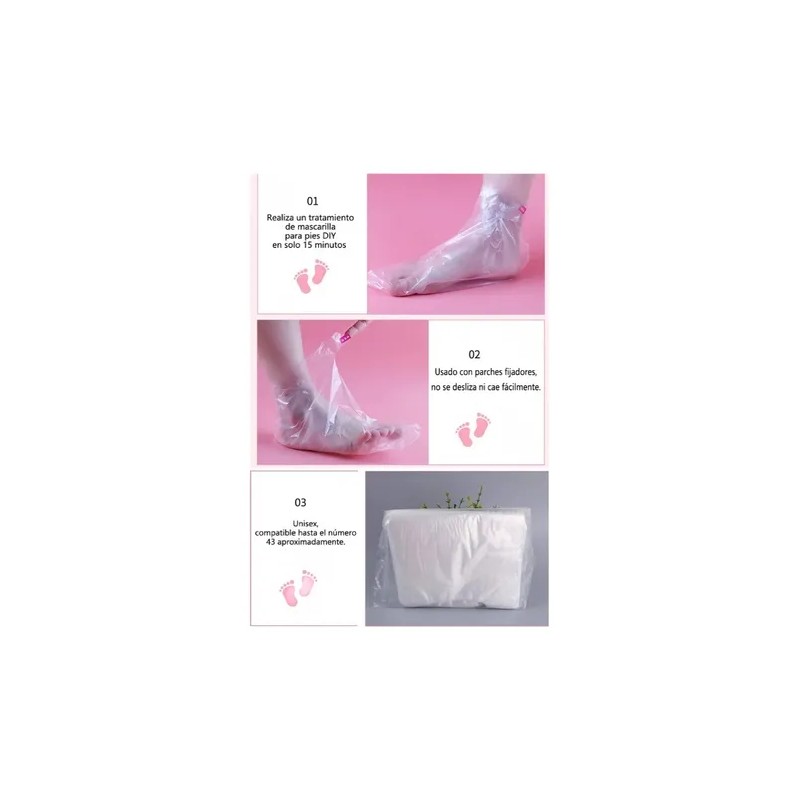 100 Pzs Guantes Bolsa Para Pies Desechables Impermeables