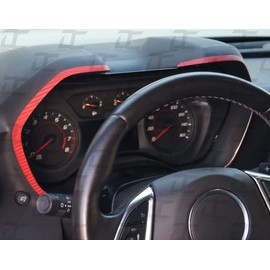 Decal Concepts Carbon Fiber Gauge Bezel Accent Decal kit (Fits Camaro 2016-2024) (Red Carbon Fiber)