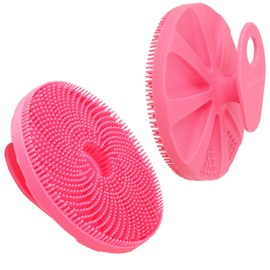 INNERNEED Food-Grade Silicone Body Scrubber Exfoliating & Massaging Shower Brush, More Hygienic Bathing Tool, for All Skin Types, Lathers Well, Longer Service Life (Pink)
