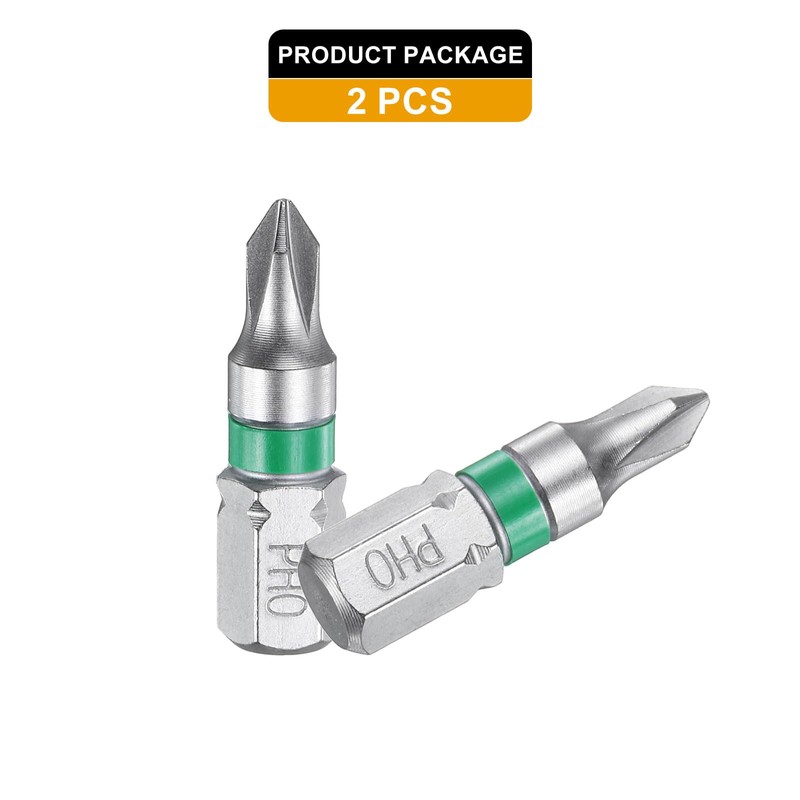 sourcing map 2pcs Phillips Screwdriver Bit PH0 1/4" Hex Shank