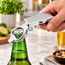 Multifunction Bottle Opener for Home & Bar – Stainless Steel Cap Opener with Sealing Lid for Beer Bottles