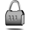 3 Digit Combination Padlock, 4mm Shackle Dia, Resettable Lock Zinc