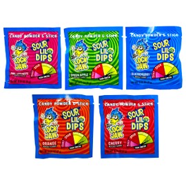 Lockjaw Sour Lil Dips Dip Candy Bulk Dipping Sticks with Candy Powder, Sour Dip Stick Candy Variety Pack of 36