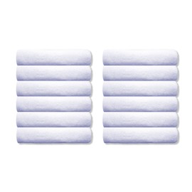 A & B TRADERS Guest Towels Packs 100% Egyptian Cotton 30cm x 50cm Soft Quick Dry (White, 12)