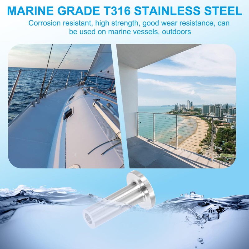 PATIKIL 20Pcs 3/16" Cable Railing Hardware T316 Stainless Steel Protector