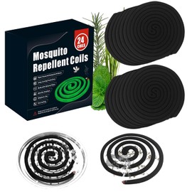 24 Coils Mosquito Repellent Coils with 6 Metal Stands & 1 Holder, Citronella Incense Mosquito Coils for Outdoor Patio Yard Camping, Long Lasting 6-8 Hrs Mosquito Incense with Plant-Based Ingredients