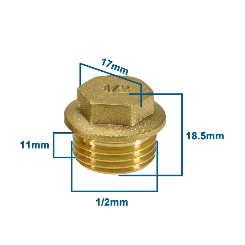 Create idea 2Pcs 1/2" BSP Thread Male Blanking Plug Tube