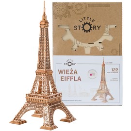 Little Story Wooden Puzzle Educational Model 3D Set Do Self for Children Adults Gift (Eiffel Tower)
