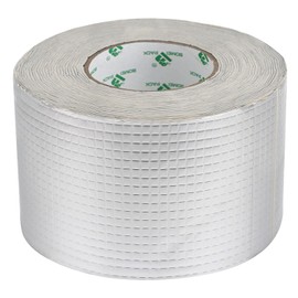 BOMEI PACK Leak Repair Butyl Tape 1.5mm x 4”W x 33’L, Aluminum Foil Waterproof Sealing Tape for Roof Flashing, Patching and Gutter, Boat, Duct, RV, Awning