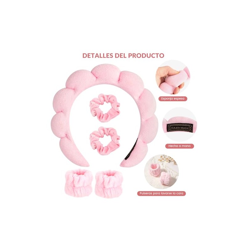 Set TXG en rosa de 7 piezas: diadema nube semiabierta,