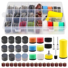 Rierousy Pack of 268 Velcro Sanding Discs 0.98 Inches Versatile Sanding Disc Set for Dremel Polishing Attachments Sanding Attachments Sanding Machines Sandpaper Polishing Pad Cordless Screwdriver