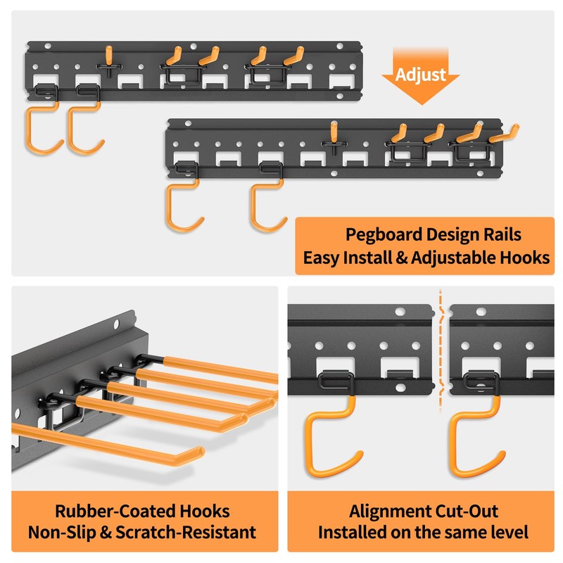 Unaikoo Garden Tool Organizer Wall Mount - Garage Storage and