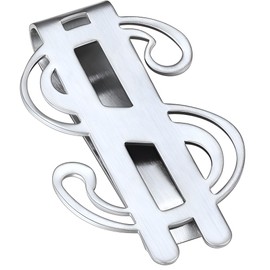 2PCS Stainless Steel Money Clip Slim Wallet Credit Business Card Holder for Men, Wallet Charms Father Dad Husband