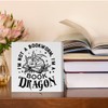Pfkfo Rustic Dragon2 Wooden Book Dragon Sign, 5x5x1.2 inches, Decorative