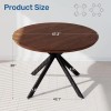 Modern Round Solid Wood Dining Table with Waterproof Durable Design