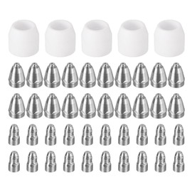 sourcing map 45pcs P80 Plasma Cutter Nozzle Electrodes and Shroud Cup Consumables Kit, 1.1mm Nozzle Tip