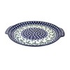 Blue Rose Polish Pottery Alyce Round Serving Tray with Handles