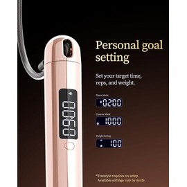 ACHDOFITS - Cuerda de saltar para hombres y mujeres, cuerdas inteligentes con conteo, cálculo de calorías, acero ajustable sin enredos, visualización 