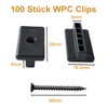 Pack of 100 WPC Clips, 6 mm Plastic Patio Clips