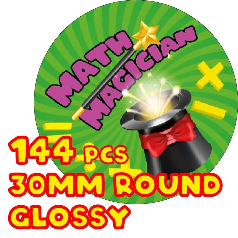 144 Magic Maths - 30mm - Glossy Reward Stickers for