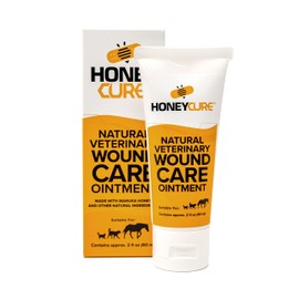 HoneyCure, Natural Veterinary Ointment for Wound Care, Manuka Honey, for Dogs, Cats, & Horses, 2 oz. Tube
