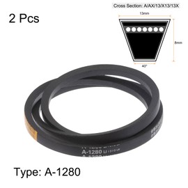 sourcing map 2 x A-1280 V-belt drive belt, 1280 mm, inner circumference rubber for power transmission