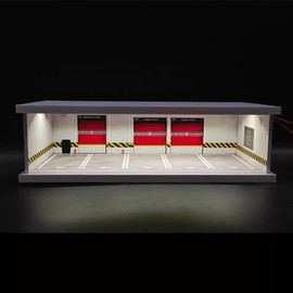 1/43 Diorama Car Garage Model,for 1/43 Scale die-cast Model car Display Box,City Car Parking Lot Scene Display Model,with LED Light and Acrylic Cover (MJ-04)