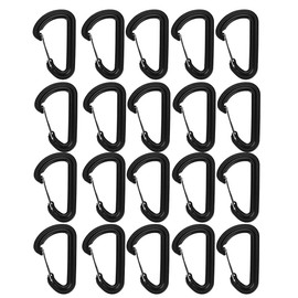 D-Ring Carabiner Clip 20 Pieces Plastic Hiking Buckle Keychain Carabiner for Camping Outdoor Hiking Key Chain Heavy Duty Screws Door Lock Hook